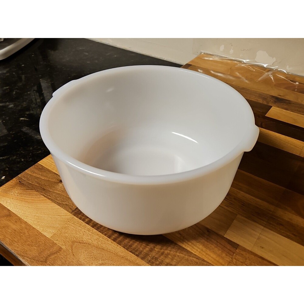 Vintage Glasbake Made for Sunbeam Mixer  19CJ Large White Milk Glass Mixing Bowl